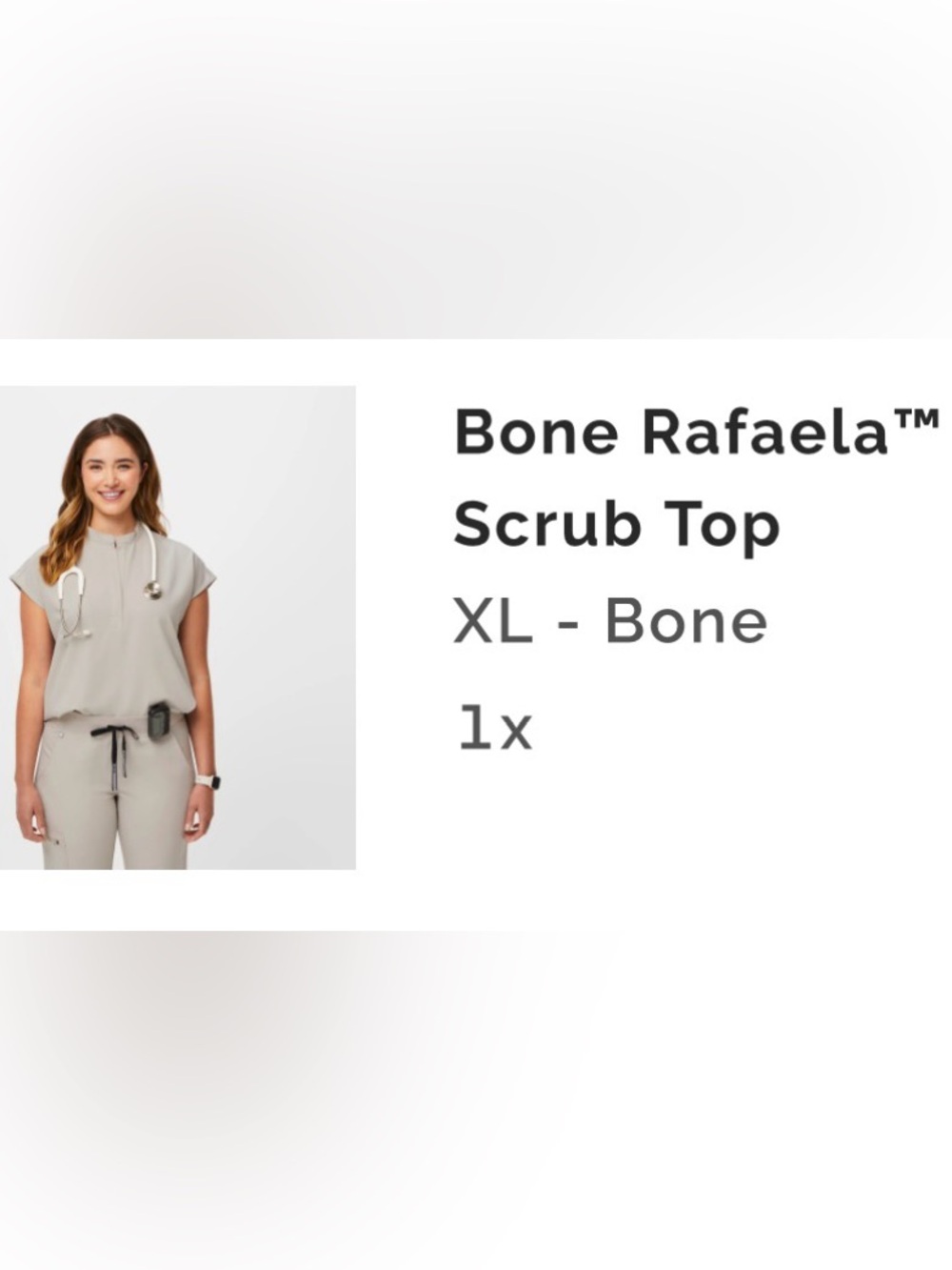 Figs Rafaela Scrub Top in Bone color - Picture 2 of 4